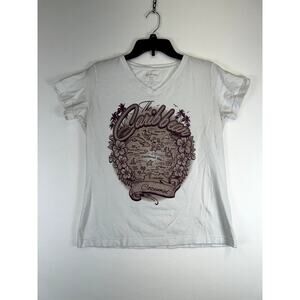 Del Sol Color Change T-shirt Women's Medium White Short Sleeve Cotton Blend